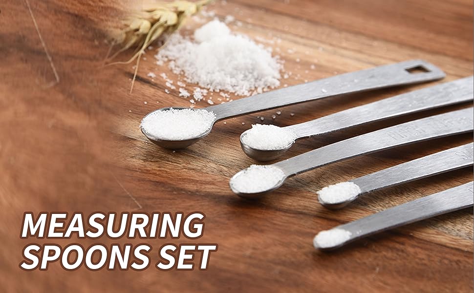 Measuring Spoons (5 Pcs)，Stainless Steel Mini Measuring