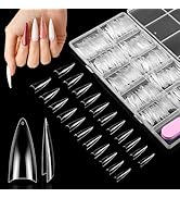 Yokilly Clear stiletto Nails Tips, 550PCS Medium Nail Tips for Acrylic Nails Professional, Half C...