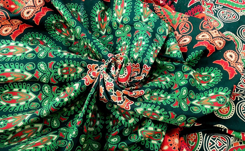 Buy RHF Round Cotton Floral Printed 46 Seater Table Cover with White