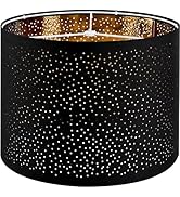 GOSO Black Lamp Shades Drum Lampshades with Laser Drilling