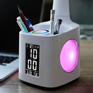 led desk lamp study lamp desk light table light clock usb charger pen holder home office bedroom 