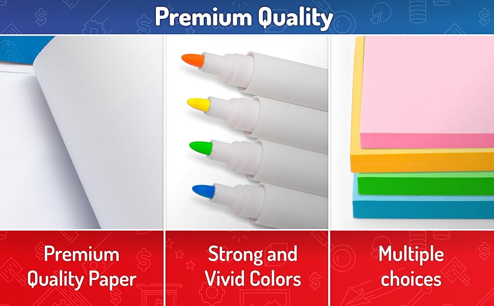 3 Large Easel Paper Pads Complete Set of Flip Chart Paper With