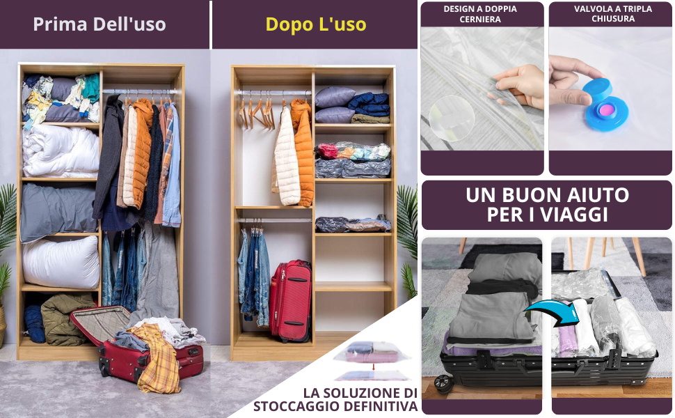 Sacs pour vêtements sous vide