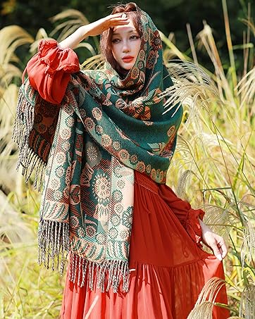 Green ethnic scarf