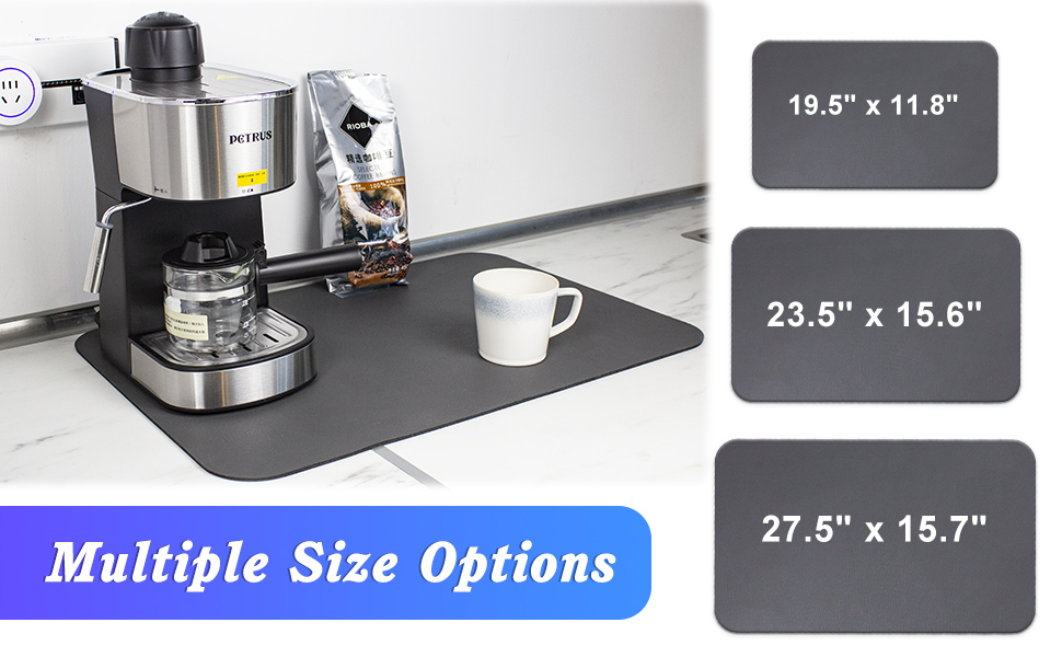 FUMAX Coffee Mat 12x20”, Absorbent Hide Stain Coffee Bar Mat for