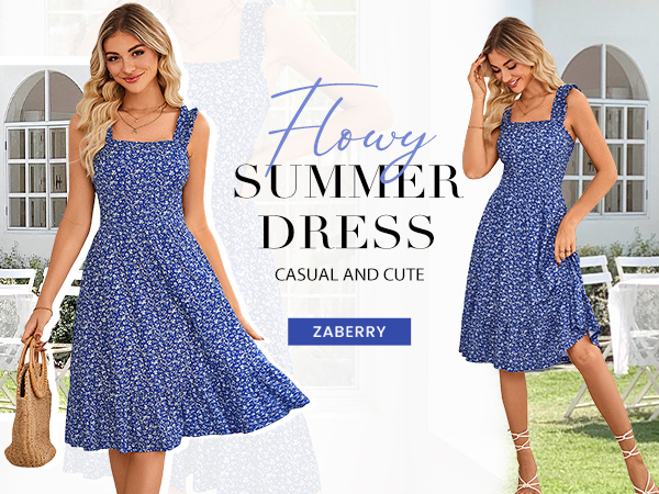 ZABERRY Summer Dresses for Women Wedding Guest Casual