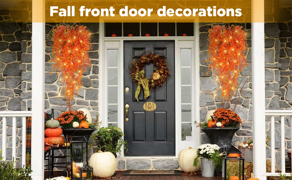 NAHUAA 6Pcs Artificial Hanging Plants with LED Strip Lights