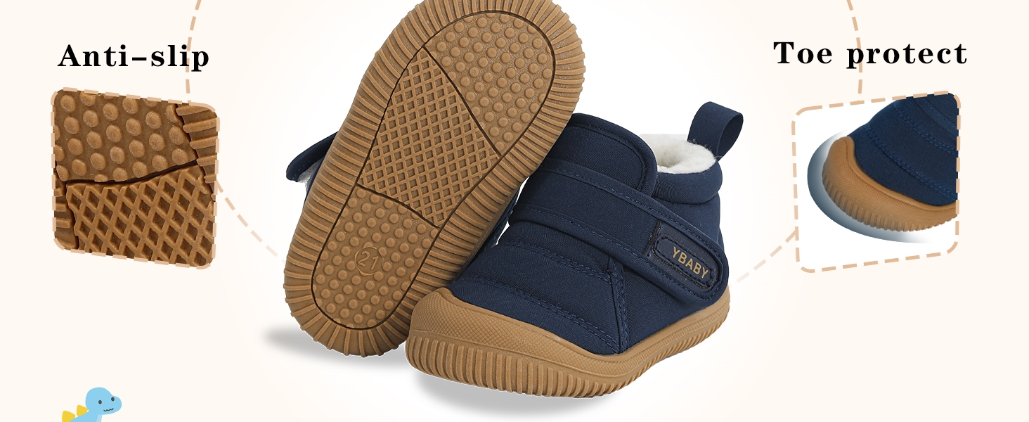 Baby Boys Girls Booties Toddler Winter Boots Warm Fleece Lined First Walking Shoes