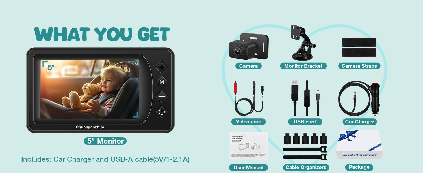 baby car camera usb powered
