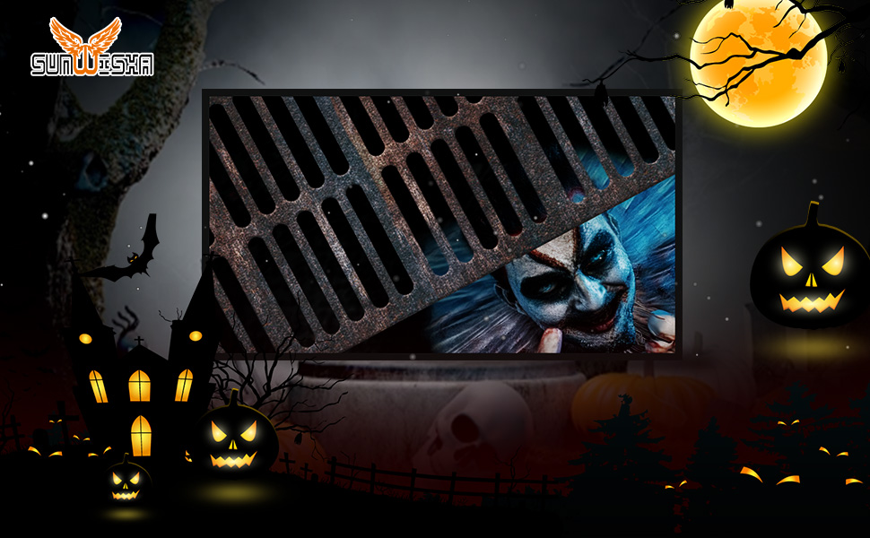 SUNWISHA 2024 Halloween 3D Illusion Clown Door Mat, Scary