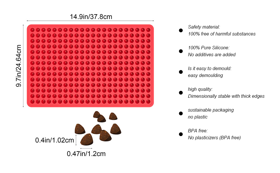 Silicone baking mat, 1.2 cm baking mat dog biscuits, multi
