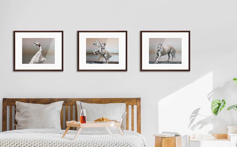 upsimples 11x14 Picture Frame Set of 5, Display Pictures 8x10 with Mat