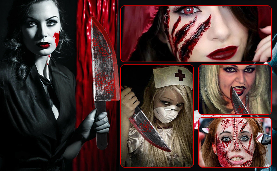 Halloween Bloody Ghostface Props Toy Knife Set