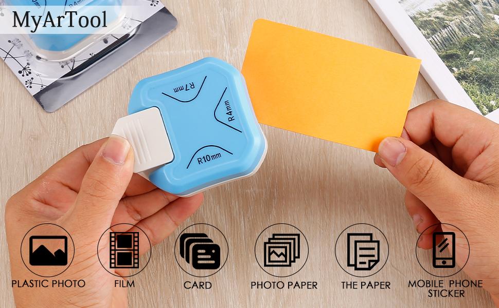 MyArTool 3 in 1 Corner Rounder Punch, 4mm, 7mm, 10mm 3 Way Corner
