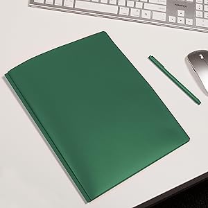 Plastic Folder with Clips Green Office Desk