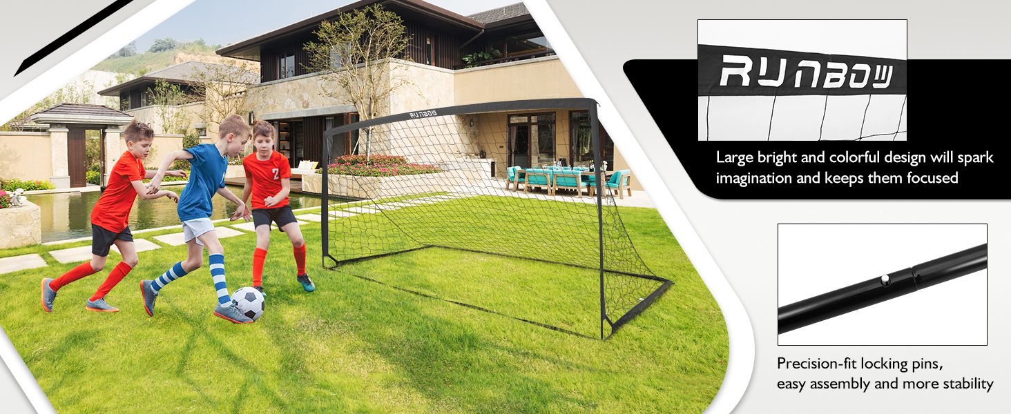 RUNBOW 6x4 ft Metal Frame Soccer Goal for Backyard Adult