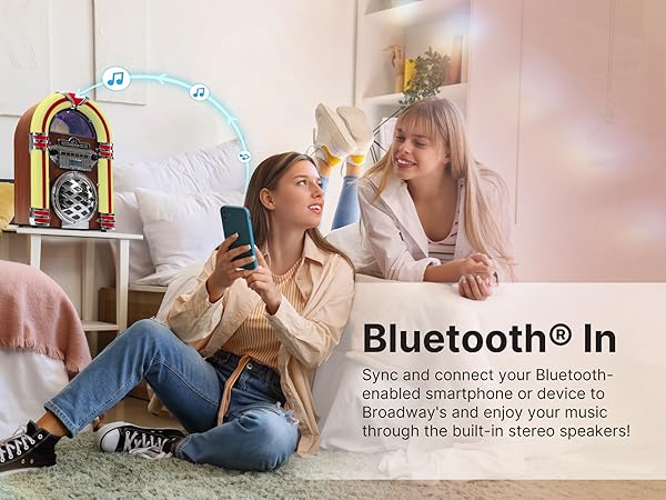 Connect source device with Bluetooth to wireless stream your favorite music to Jukebox wirelessly