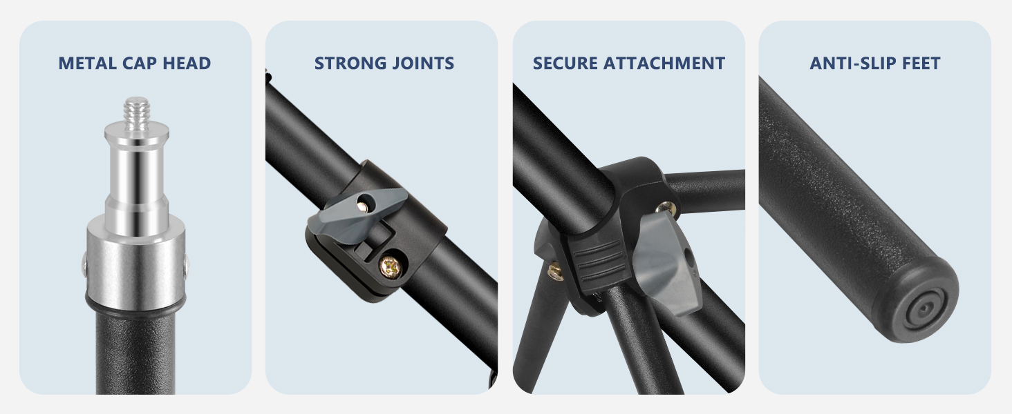 MSKIRA Photography Light Stand with Case, 2Pcs Lighting Stand, 2.1M/6