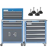 LARBANKE 5-Drawer&8-Drawer Tool Chest combination,with Universal Brake Wheels and Padded Feet,Too...
