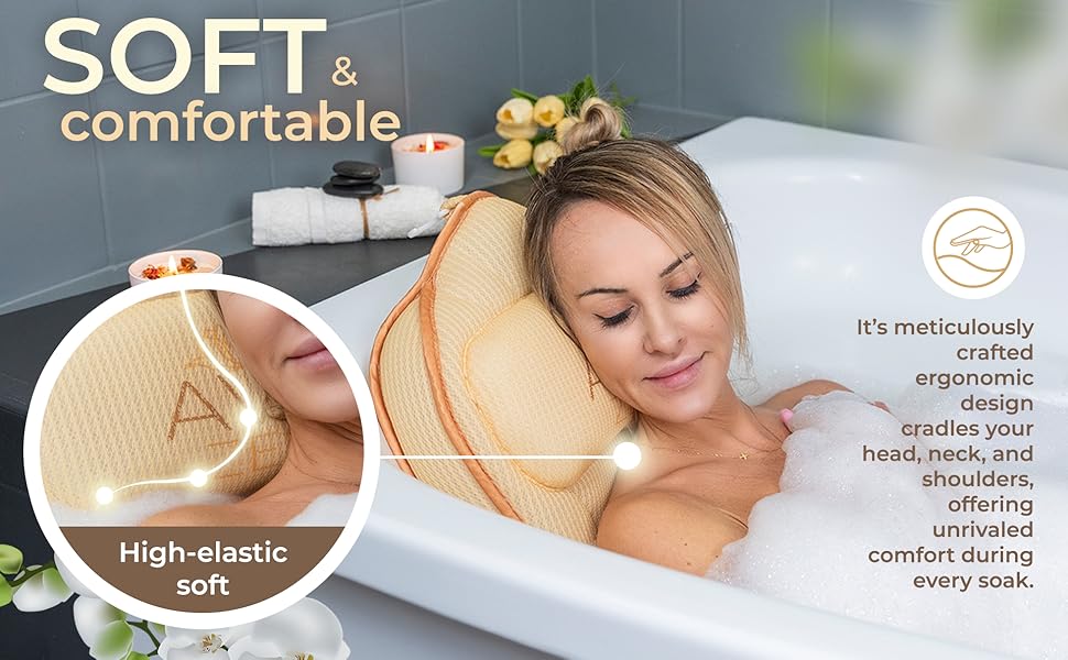 ava zen bath pillow for bathtub spa relaxation relax gift women soft neck shoulders back
