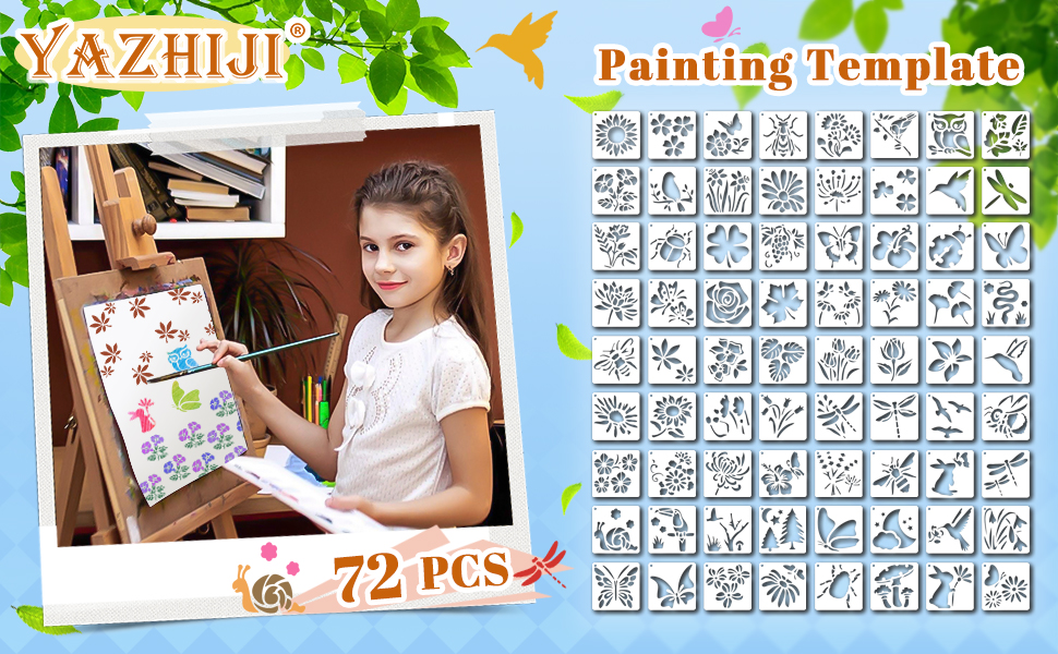 Plant and Butterfly stencil