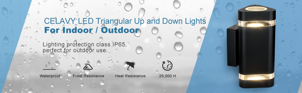 Warm night glow from LED up and down wall light