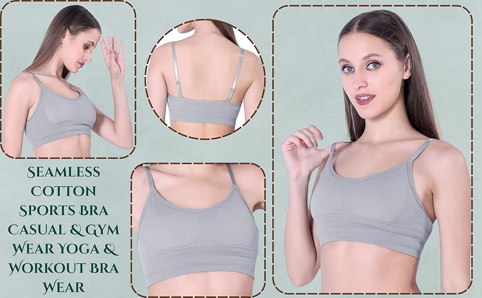 Seamless Cotton Sports Bra Casual & Gym Wear Yoga & workout bra