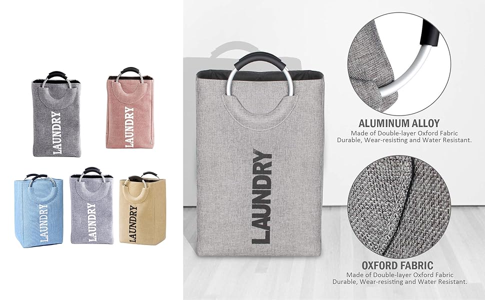 Foldable Handheld Laundry Basket Toy Storage Basket With Ring Padded Aluminum Handle 18 Wuyelin Laundry Basket Foldable Clothes Bag, Folding Washing Bin,Tote Collapsible Organizer For Dirt