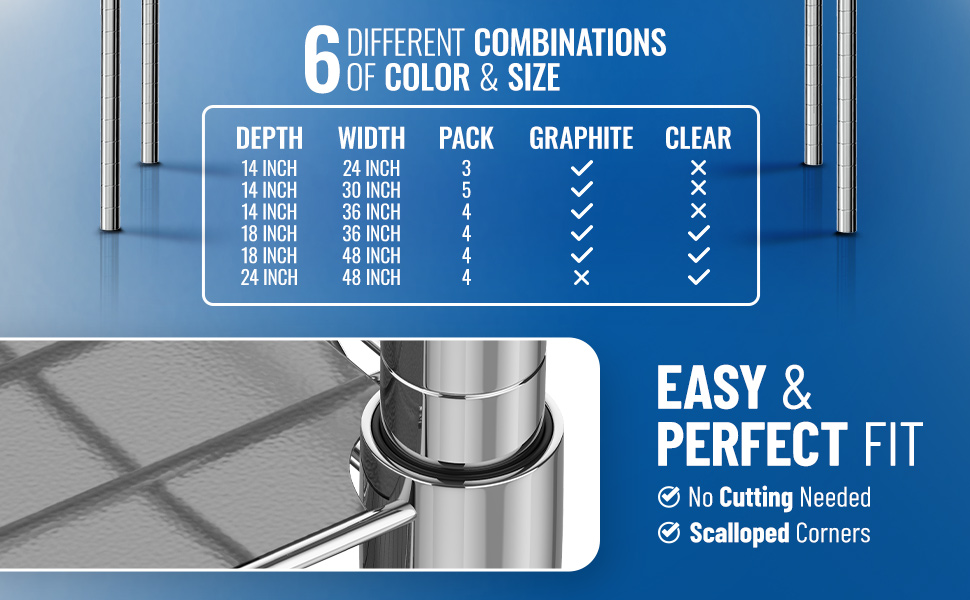 Shelf Liners for Wire Shelf Liner Set of 4 Frosted Clear