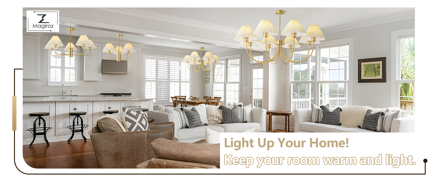 5 Lights Gold Chandelier Light Fixture