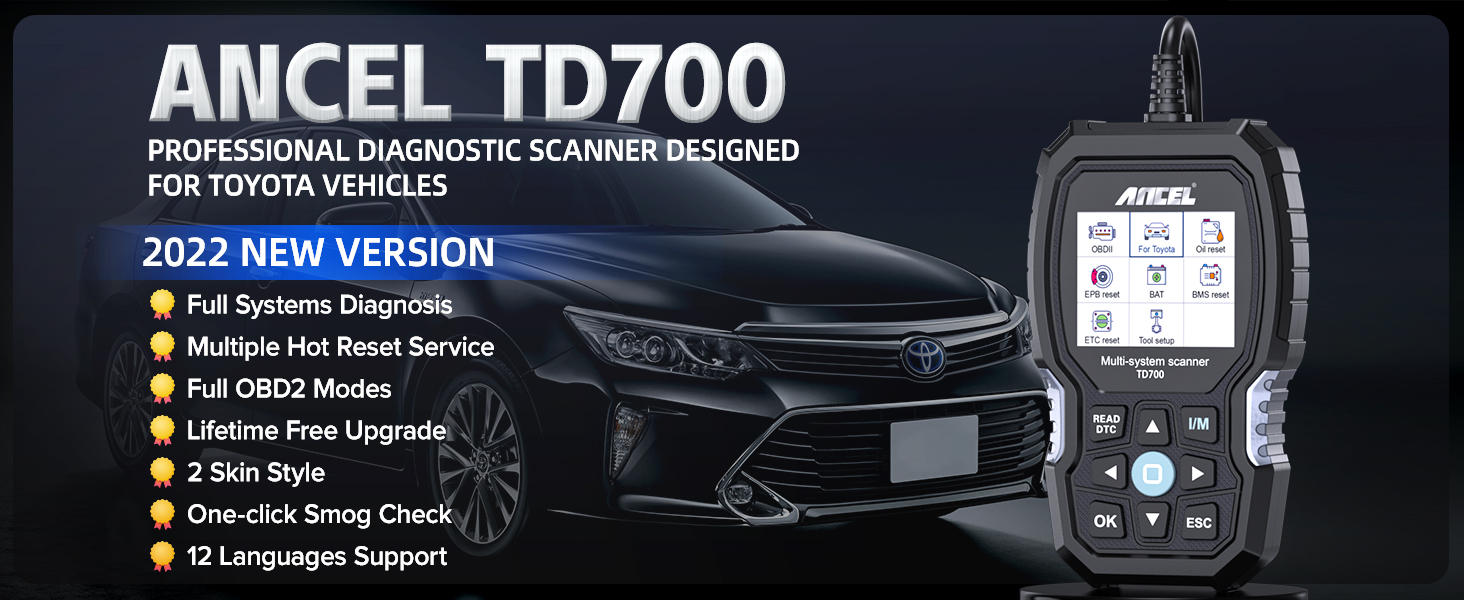 Toyota Code Reader, Toyota OBD2 Scanner, ANCEL TD700 JOBD Lexus Scion