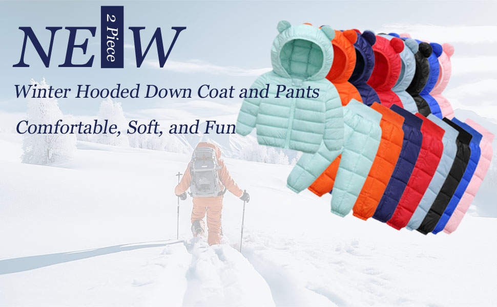 Winter Hooded Down Coat and Pants