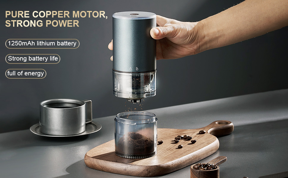 PARACITY Coffee Grinder Electric Burr, Small Cordless