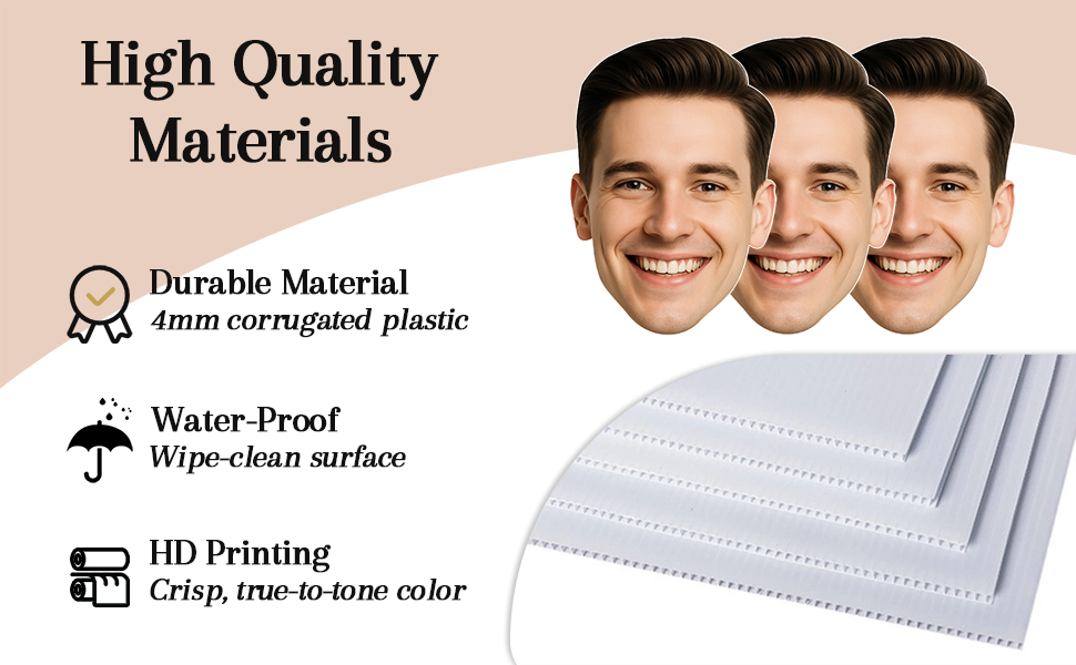 big head cutout on a stick