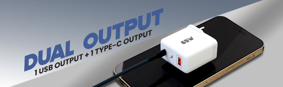 Ubon CH-008 65W Type C and USB Ports Charger