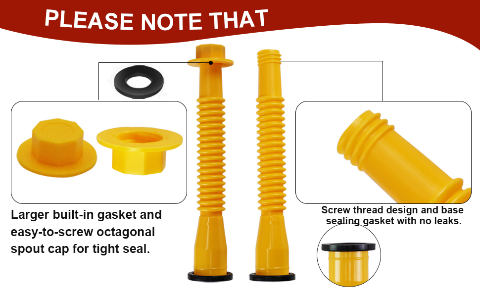 Gas Can Spout Replacement, Gas Can Nozzle Kit 6 Sets, Base