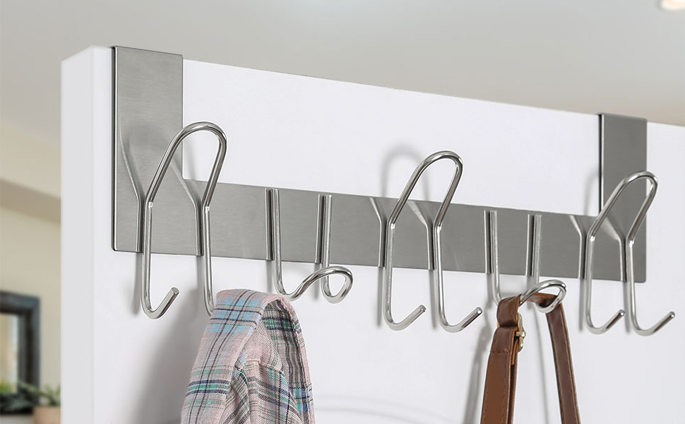 SKOLOO Over The Door Hooks for Doors up to 13/4'' Thickness, Metal