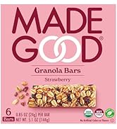 MADEGOOD Organic Strawberry Granola Bar 6 Count, 0.85 OZ