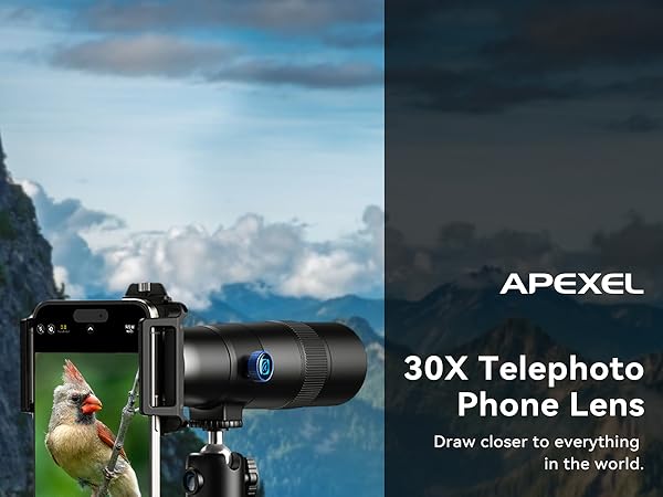 スマホアクセサリー APEXEL 30X Telephoto Lens Kit TeleCular 30X Telephoto lens - Apexel – APEXEL