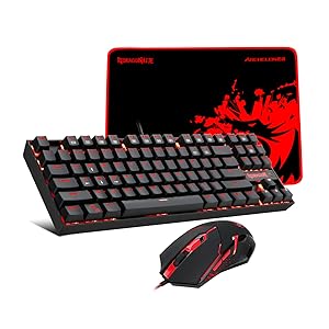 Redragon K552 KUMARA LED Backlit Mechanical Gaming Keyboard, Mouse & Mouse Pad