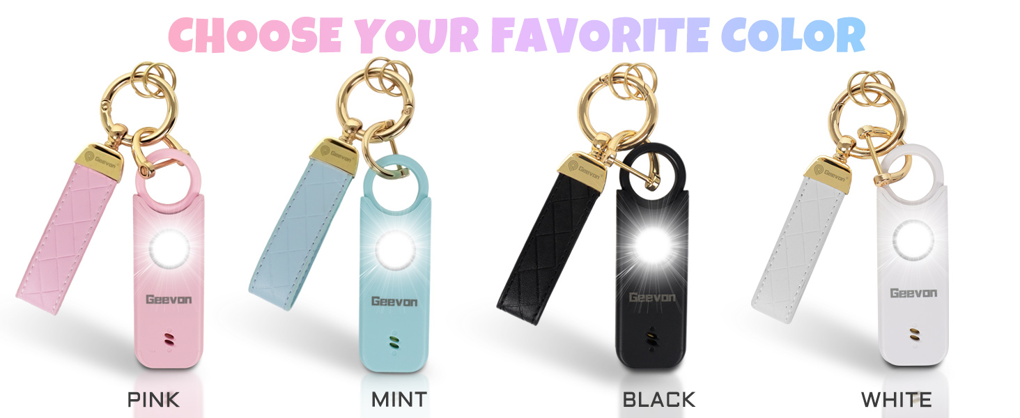 Geevon Rechargeable Personal Safety Alarm for Women, 135DB Loud Safe