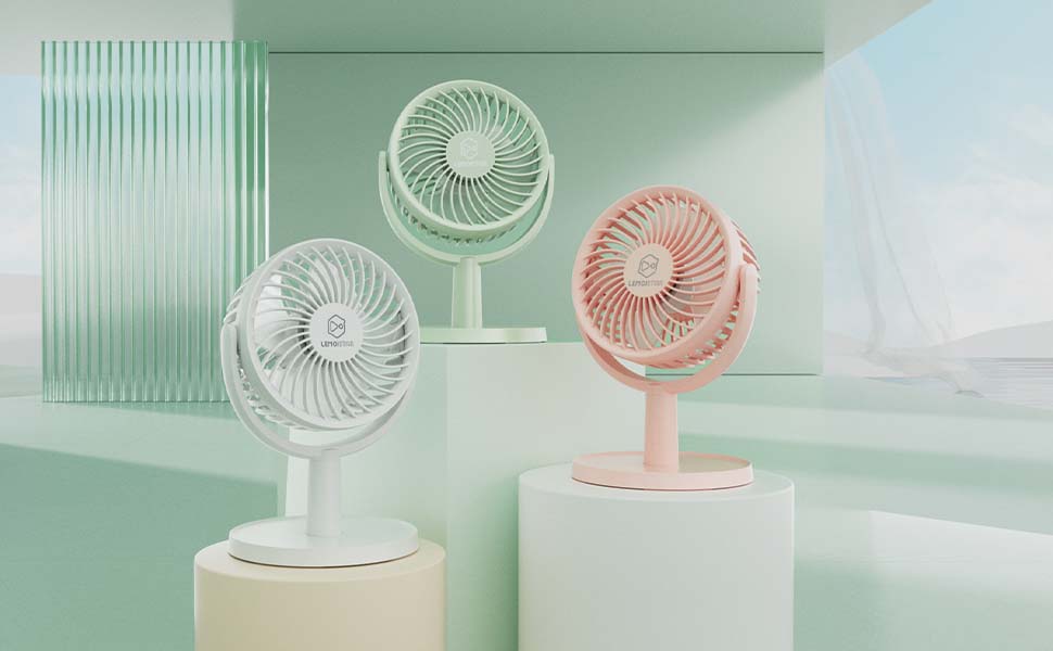 Quietest Desk USB Fan with 4 Settings, Small but Mighty, Portable Mini