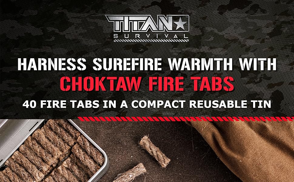 Get 40 Choctaw Fire Tabs in a travel-friendly compact, reusable tin