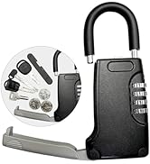 Lexng Portable Key Storage, Metal Key Safe Box with Beam, Resettable Realtor's Lockbox Combinatio...