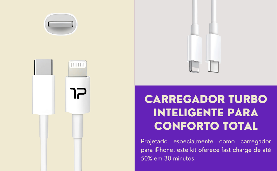Carregador usb-c turbo 25w para iphone, ipad