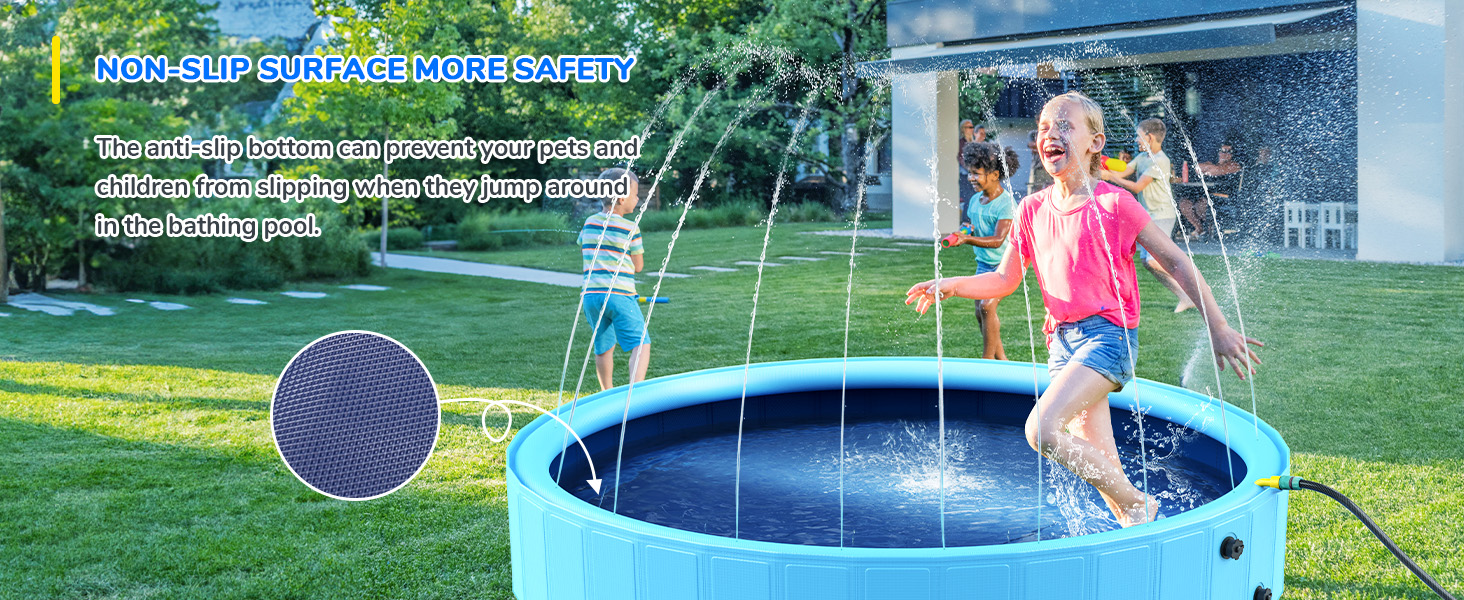 Bilibara Sprinkler Pool for Kids and Dogs – 97-inch Splash Pad Outdoor Water Toy