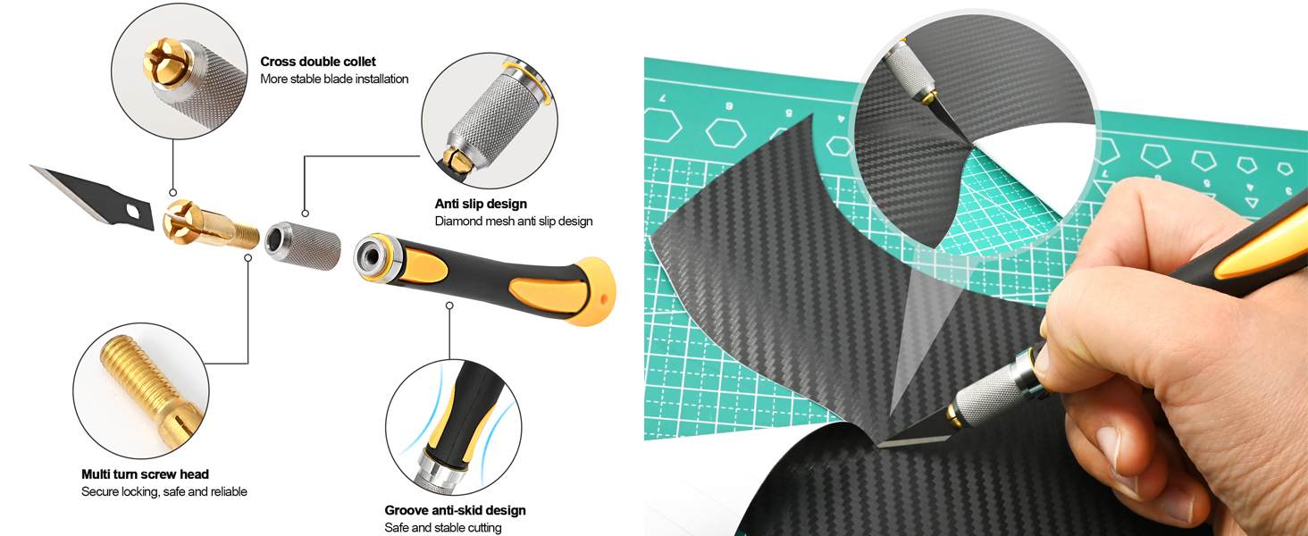 EHDIS Precision Hobby Knife Set Utility Exacto Knife Set with 10 PCS