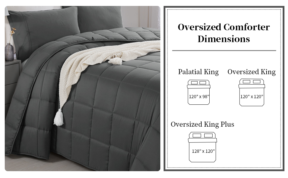 HOMBYS Oversized King Comforter 128x120 Extra Large King