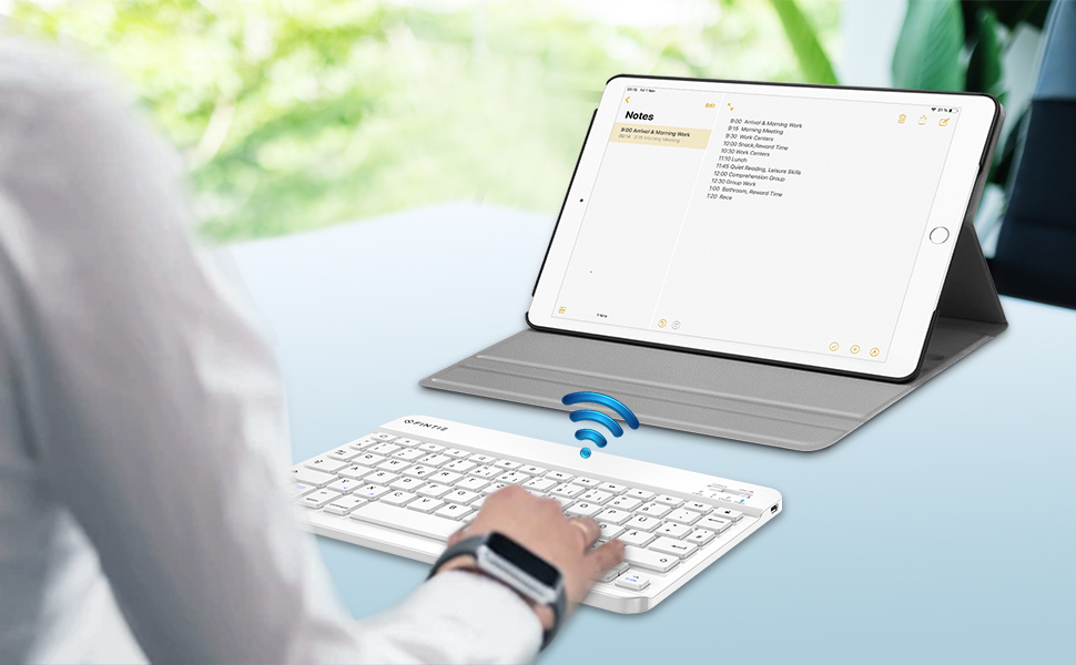 Fintie Ultra Thin Bluetooth Keyboard with German Layout QWERTZ for iPad