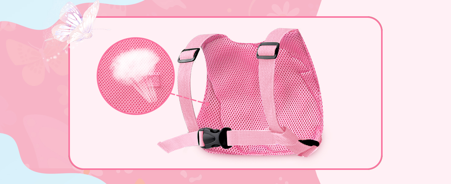girl toddler leashes harness wrist link backpack, baby leash pink butterfly leash for kids